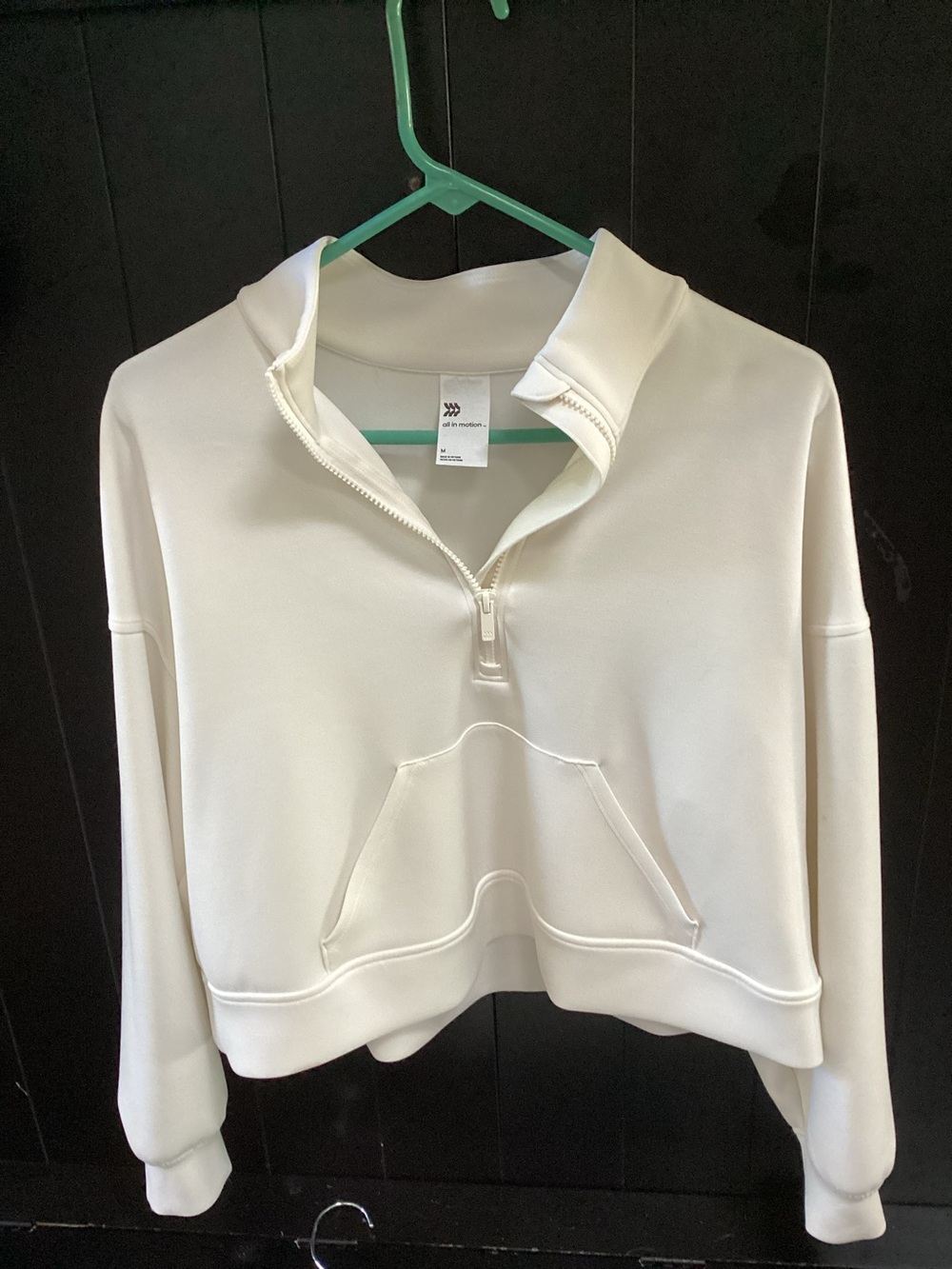 all in motion cream Cropped Half-Zip